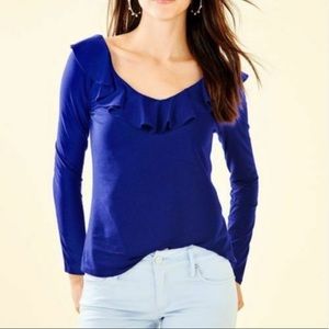 Lilly Pulitzer Alessa Long Sleeves Top blue sz XS